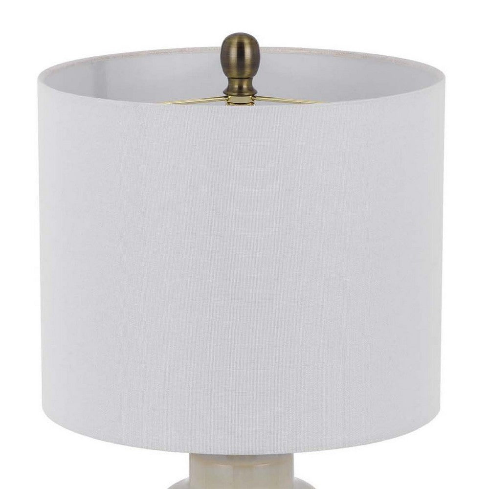 Table Lamp, Jar Body, Hardback Linen Shade, Dipped Garden Green Ceramic - BM351680