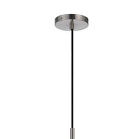 Pendant Light, Adjustable Height, Hand Blown Glass, Wood Accent, Silver - BM351681
