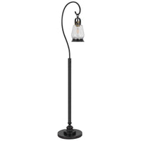 Jerry Classic Lantern Floor Lamp, Bubble Glass Shade, Dark Bronze Metal - BM351687
