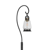 Jerry Classic Lantern Floor Lamp, Bubble Glass Shade, Dark Bronze Metal - BM351687