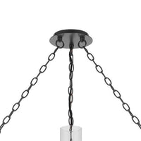 Arga 9 Light Chandelier, Glass Shade, Rope Arms, Bronze Metal 12 Inch - BM351692