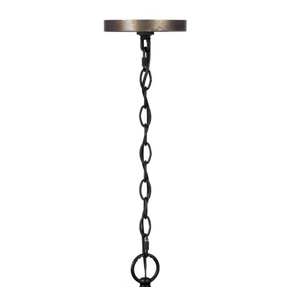 5 Light Chandelier, Drum Shade with Rustic Aged Bronze Mesh Band, 30 Inch - BM351694