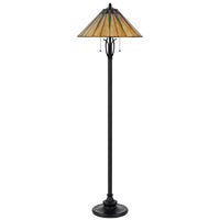 Eli Floor Lamp, Stained Tiffany Glass Shade, Hand Painted, Bronze 61 Inch - BM351706