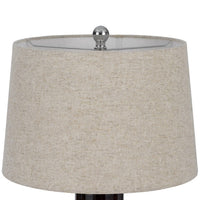 Bora Table Lamp Set of 2, Antique Silver Burlap Shade, Black Ceramic - BM351708
