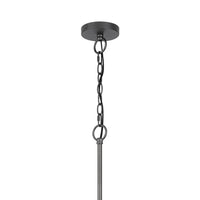 4 Light Candelabra Chandelier, Wood Base, Bronze and Gray Metal 24 Inch - BM351712