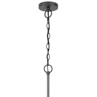4 Light Candelabra Chandelier, Burlap Accents, Charcoal Gray Metal 24 Inch - BM351713