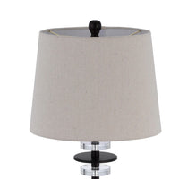 Tika Table Lamp Set of 2, Crystal Rings and Black Metal Ball, Fabric Shade - BM351714