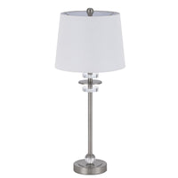 Tika Table Lamp Set of 2, Crystal Rings and Brushed Steel, Fabric Shade - BM351715