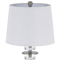 Tika Table Lamp Set of 2, Crystal Rings and Brushed Steel, Fabric Shade - BM351715