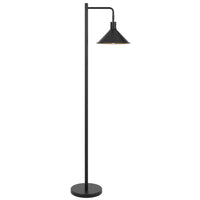 Floor Lamp, Adjustable Head with Hanging Cone Shade, Retro Black Metal - BM351717