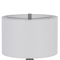 Table Lamp, Tapered Corkscrew Glass Body with Wire Accent, Brushed Steel - BM351727