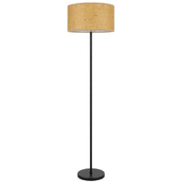 Avira 61 Inch Floor Lamp, Speckled Hardback Kraft Paper Shade, Black Metal - BM351728