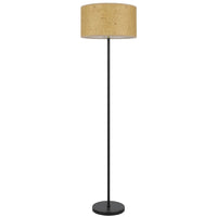 Avira 61 Inch Floor Lamp, Speckled Hardback Kraft Paper Shade, Black Metal - BM351728