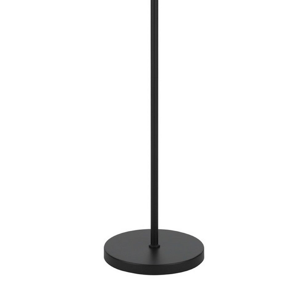 Avira 61 Inch Floor Lamp, Speckled Hardback Kraft Paper Shade, Black Metal - BM351728
