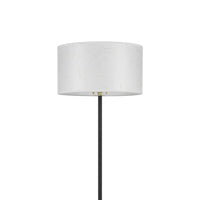 Avira 61 Inch Floor Lamp, String Pattern White Fabric Shade, Black Metal - BM351729