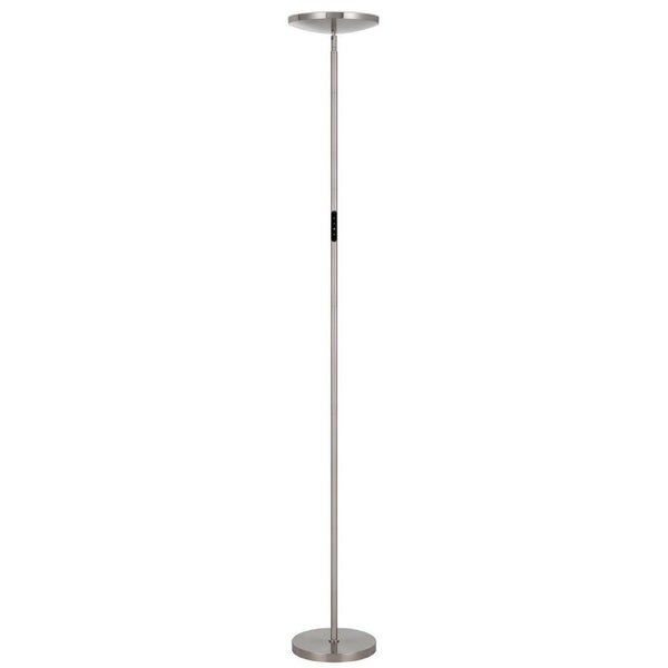 Floor Lamp with LED Torchiere, Touch Dimmer, 70 Inch Brushed Steel - BM351731