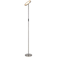 Floor Lamp with LED Torchiere, Touch Dimmer, 70 Inch Brushed Steel - BM351731