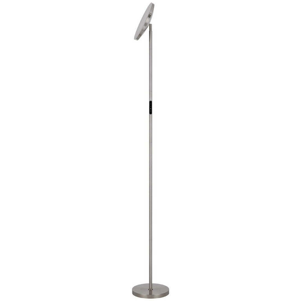 Floor Lamp with LED Torchiere, Touch Dimmer, 70 Inch Brushed Steel - BM351731