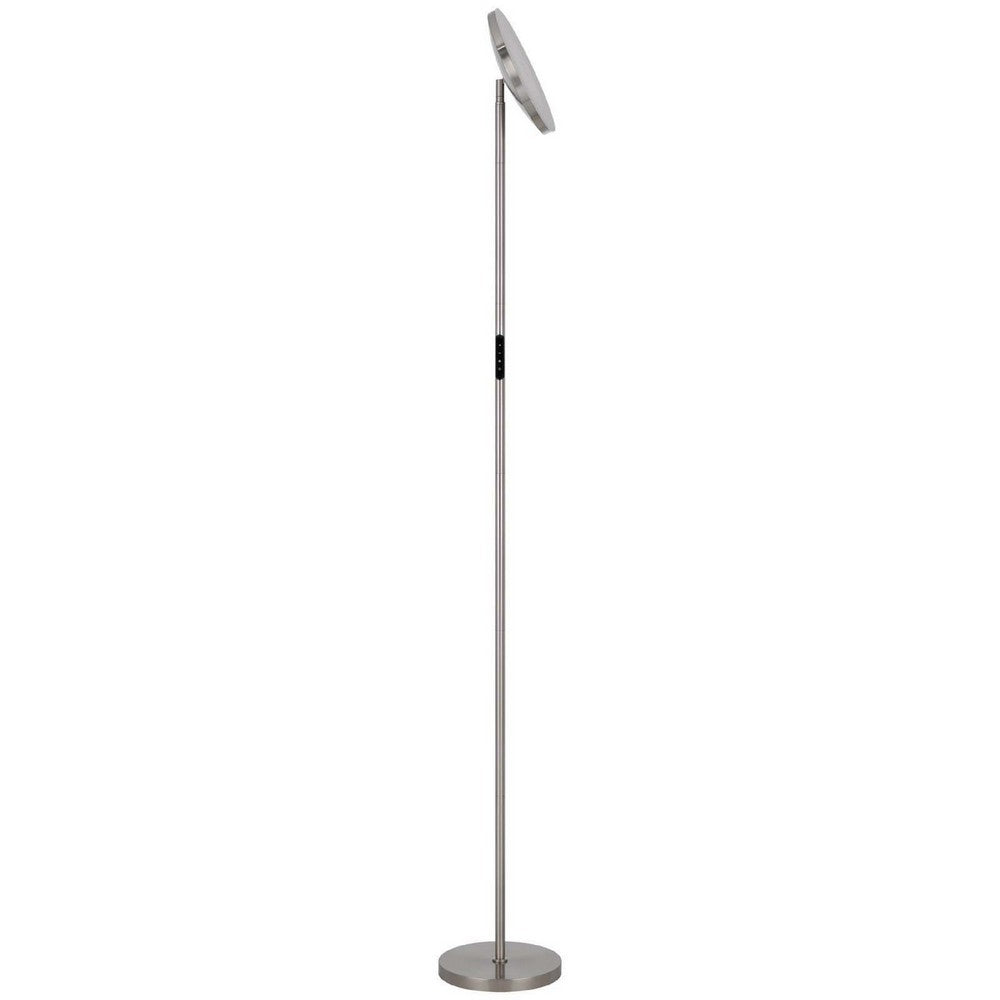 Floor Lamp with LED Torchiere, Touch Dimmer, 70 Inch Brushed Steel - BM351731