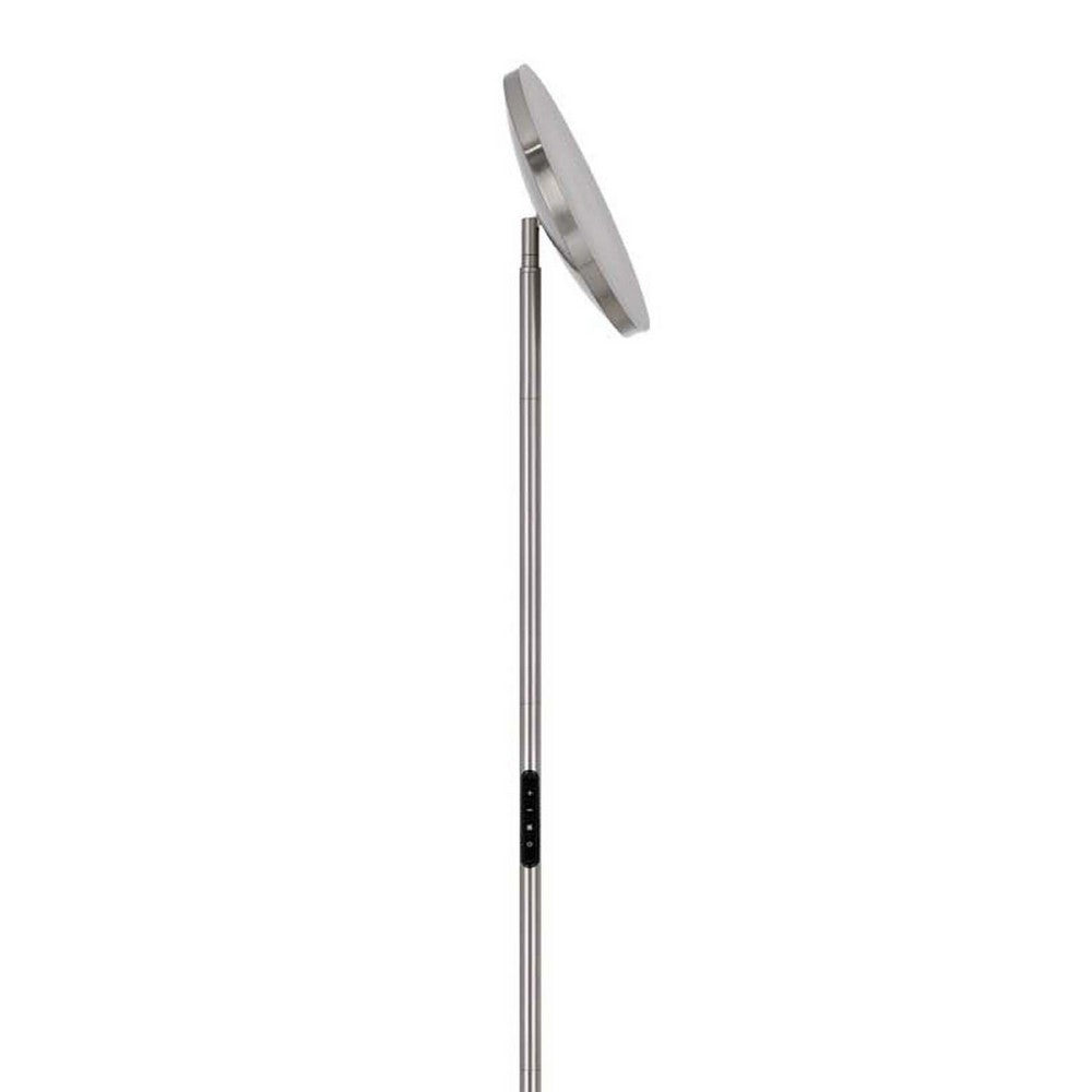 Floor Lamp with LED Torchiere, Touch Dimmer, 70 Inch Brushed Steel - BM351731