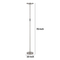 Floor Lamp with LED Torchiere, Touch Dimmer, 70 Inch Brushed Steel - BM351731