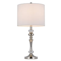Set of 2 Table Lamps, Crystal Accent Candlestick Body, White Shade - BM351739