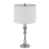 Set of 2 Table Lamps, Crystal Accent Candlestick Body, White Shade - BM351739