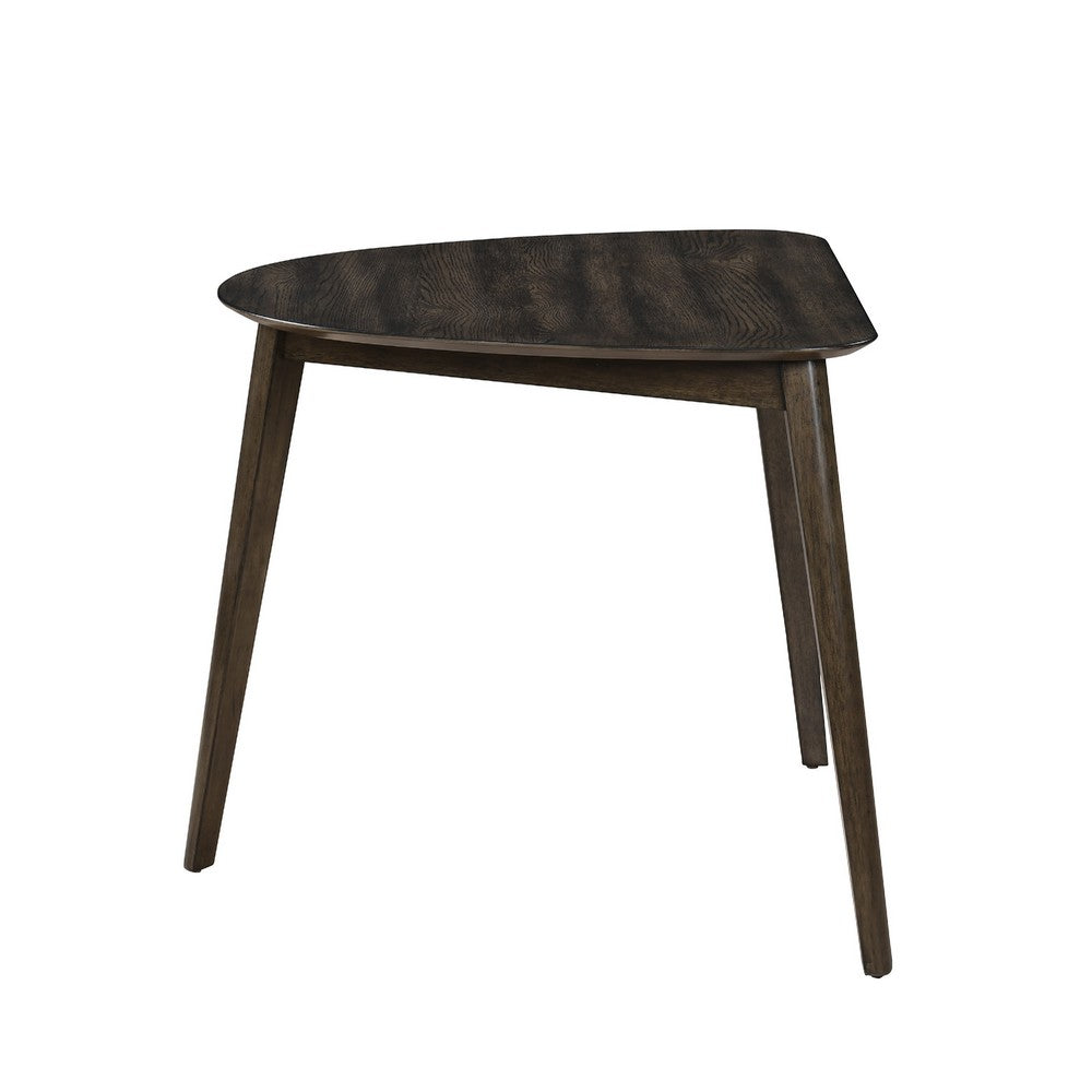 Roxy Corner Dining Table, 35 Inch Triangular Shape, Walnut Brown Wood - BM351744