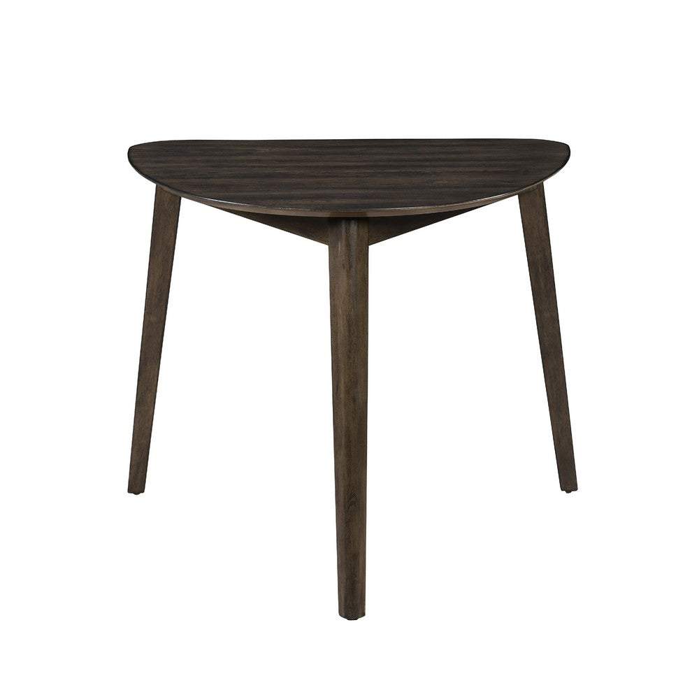 Roxy Corner Dining Table, 35 Inch Triangular Shape, Walnut Brown Wood - BM351744