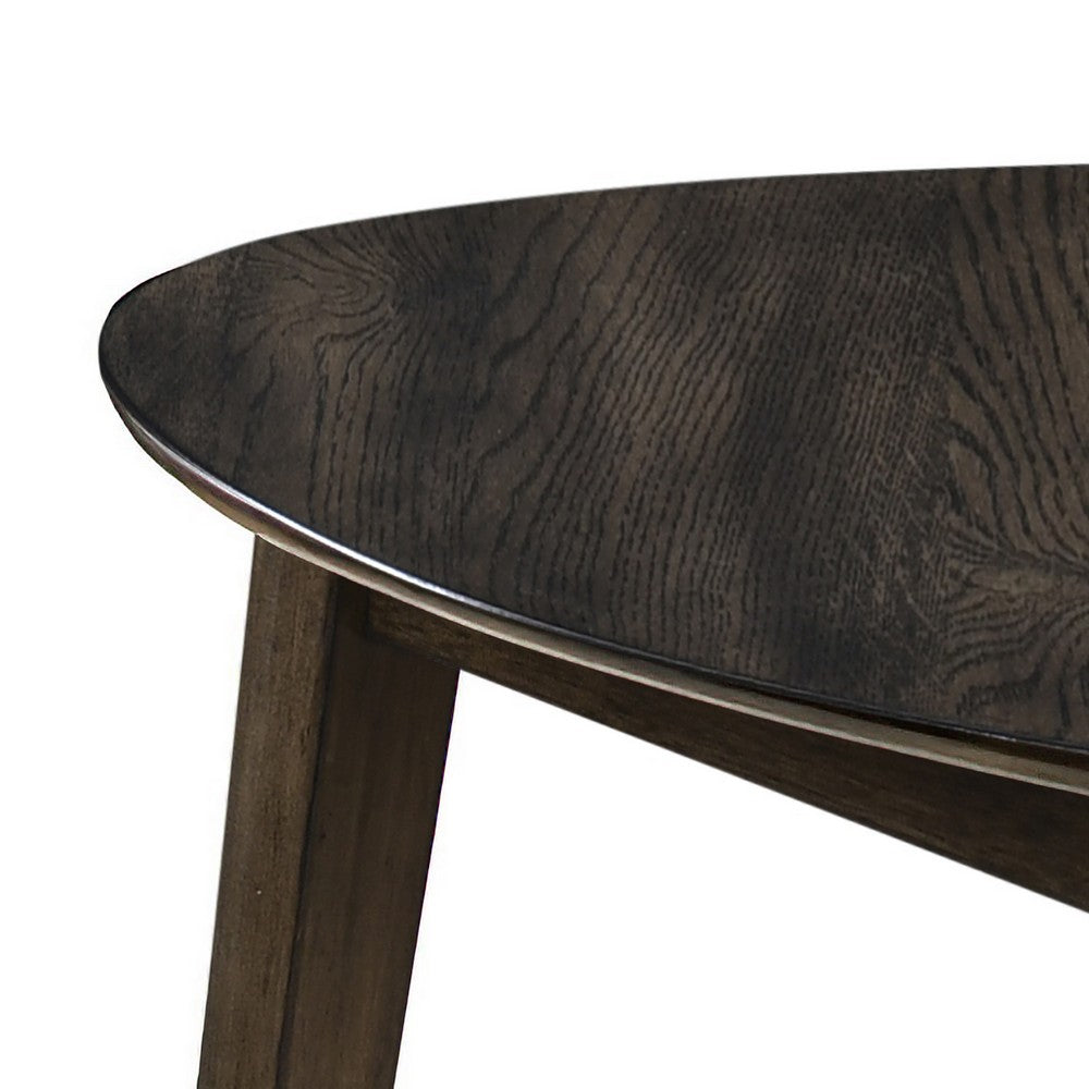 Roxy Corner Dining Table, 35 Inch Triangular Shape, Walnut Brown Wood - BM351744