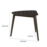Roxy Corner Dining Table, 35 Inch Triangular Shape, Walnut Brown Wood - BM351744