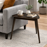 Roxy Corner Dining Table, 35 Inch Triangular Shape, Walnut Brown Wood - BM351744