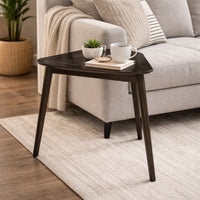 Roxy Corner Dining Table, 35 Inch Triangular Shape, Walnut Brown Wood - BM351744