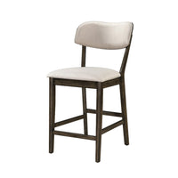 Roxy Counter Height Chair Set of 2, Open Back, Foam Fill Cream Polyester - BM351745