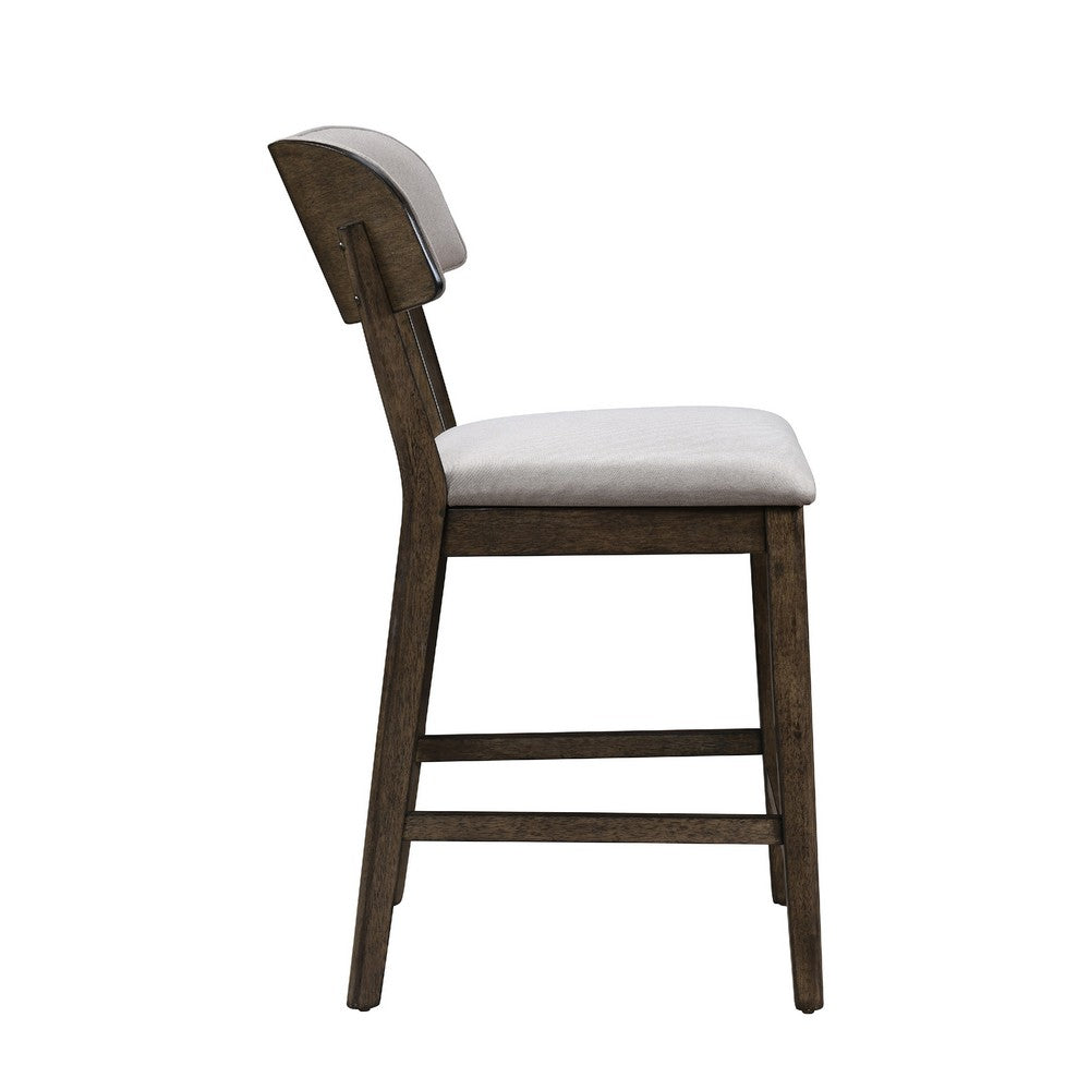 Roxy Counter Height Chair Set of 2, Open Back, Foam Fill Cream Polyester - BM351745