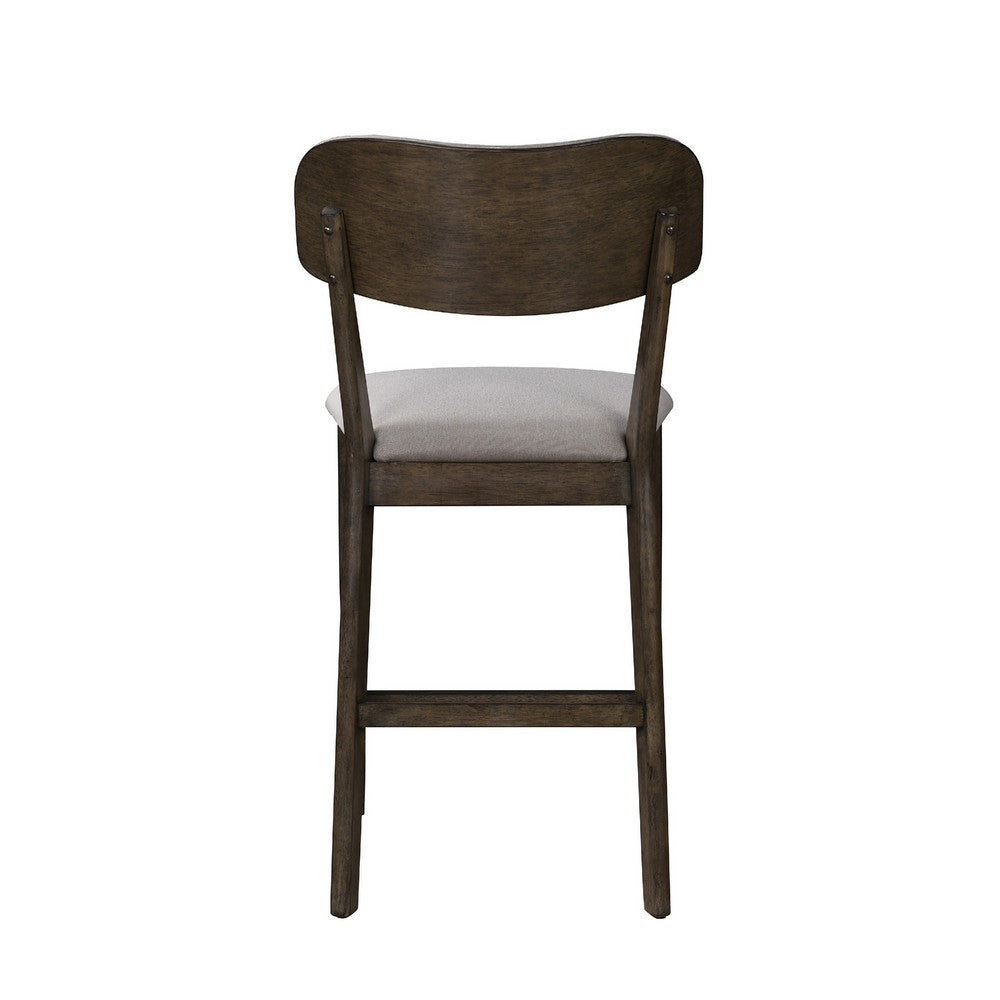 Roxy Counter Height Chair Set of 2, Open Back, Foam Fill Cream Polyester - BM351745