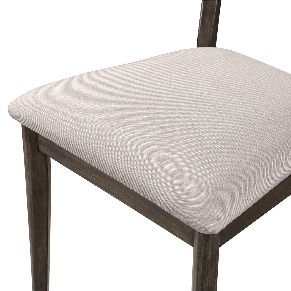 Roxy Counter Height Chair Set of 2, Open Back, Foam Fill Cream Polyester - BM351745