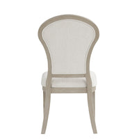 Lyne Dining Side Chair Set of 2, Hourglass Back, Ivory, Cerused Taupe - BM351746