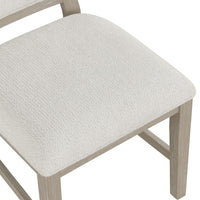 Lyne Dining Side Chair Set of 2, Hourglass Back, Ivory, Cerused Taupe - BM351746