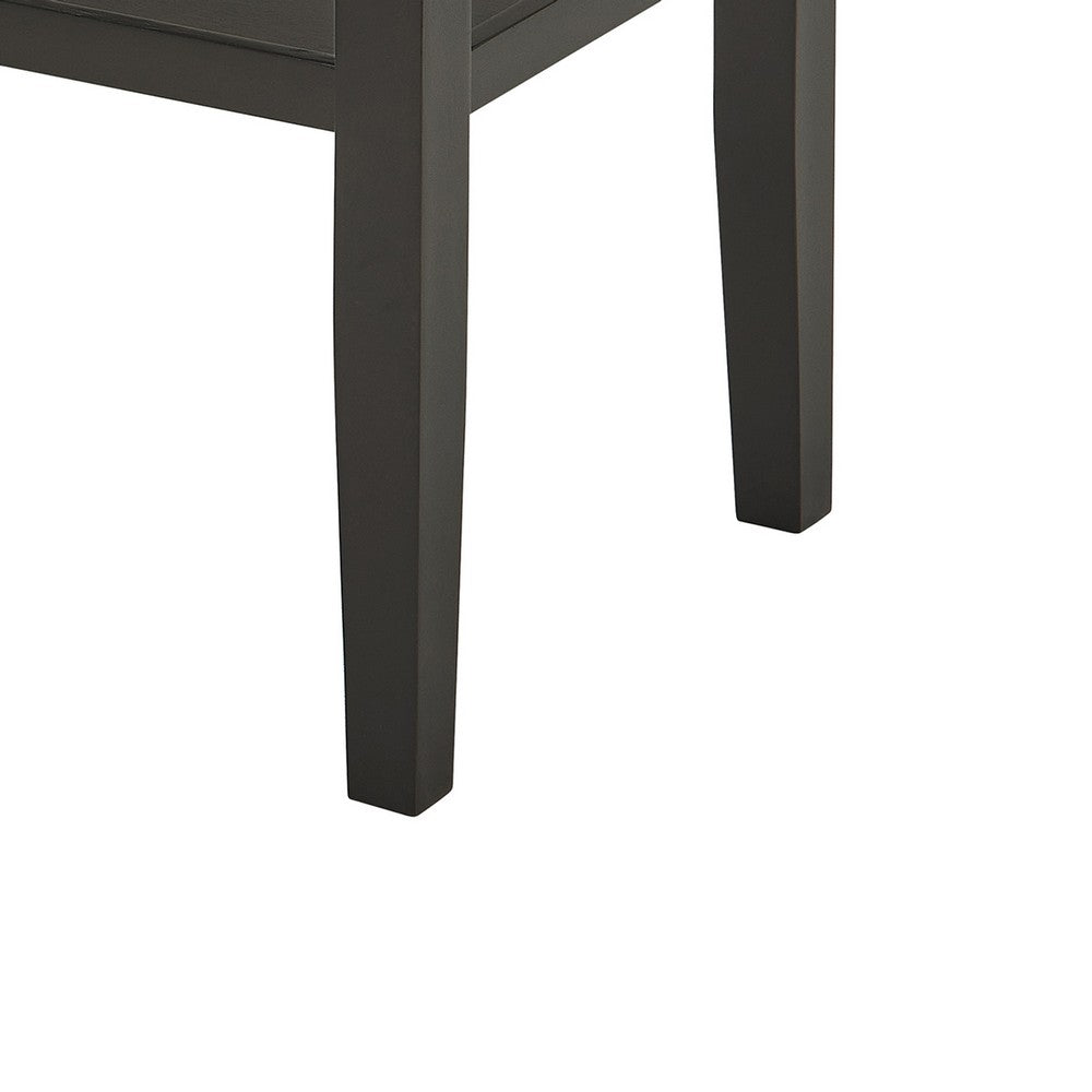 Risa Dining Table with Storage Shelf, 60 Inch Faux Marble Top, Espresso Wood - BM351748