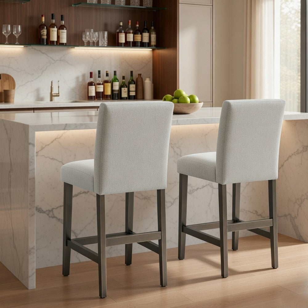 Risa Dining Side Chair Set of 2, Memory Foam Fill Polyester, Brown and Gray - BM351750