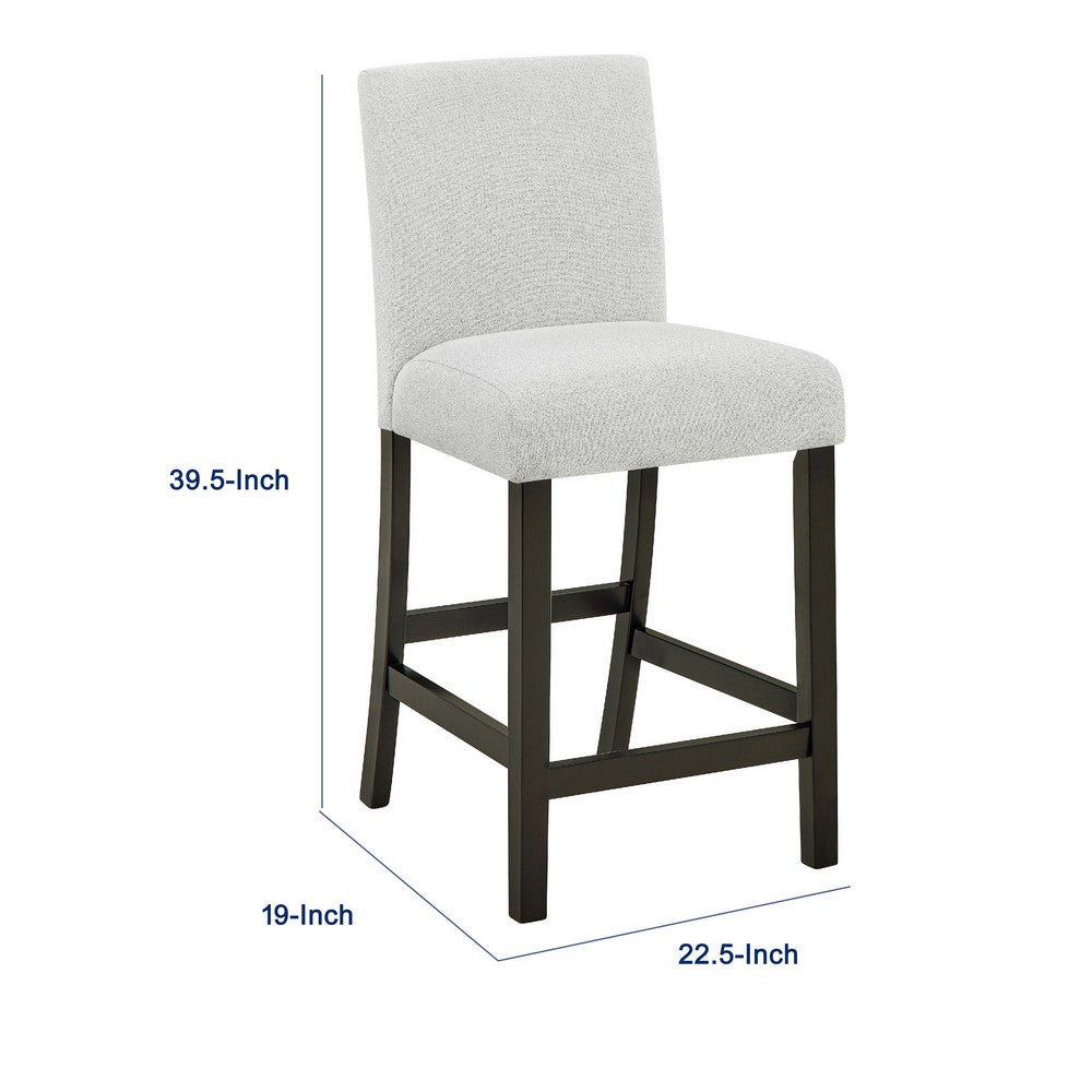 Risa Counter Height Side Chair Set of 2, Stone Gray Polyester Memory Foam - BM351751