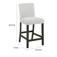 Risa Counter Height Side Chair Set of 2, Stone Gray Polyester Memory Foam - BM351751