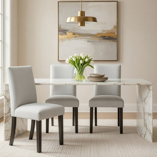 Risa Counter Height Side Chair Set of 2, Stone Gray Polyester Memory Foam - BM351751