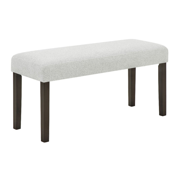 Risa Dining Bench, Gray Polyester Memory Foam Seat, Brown Wood 40 Inch - BM351752