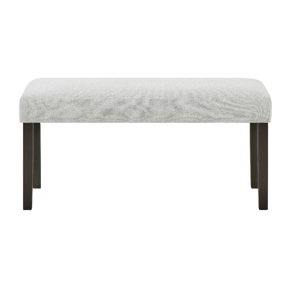 Risa Dining Bench, Gray Polyester Memory Foam Seat, Brown Wood 40 Inch - BM351752