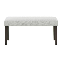 Risa Dining Bench, Gray Polyester Memory Foam Seat, Brown Wood 40 Inch - BM351752