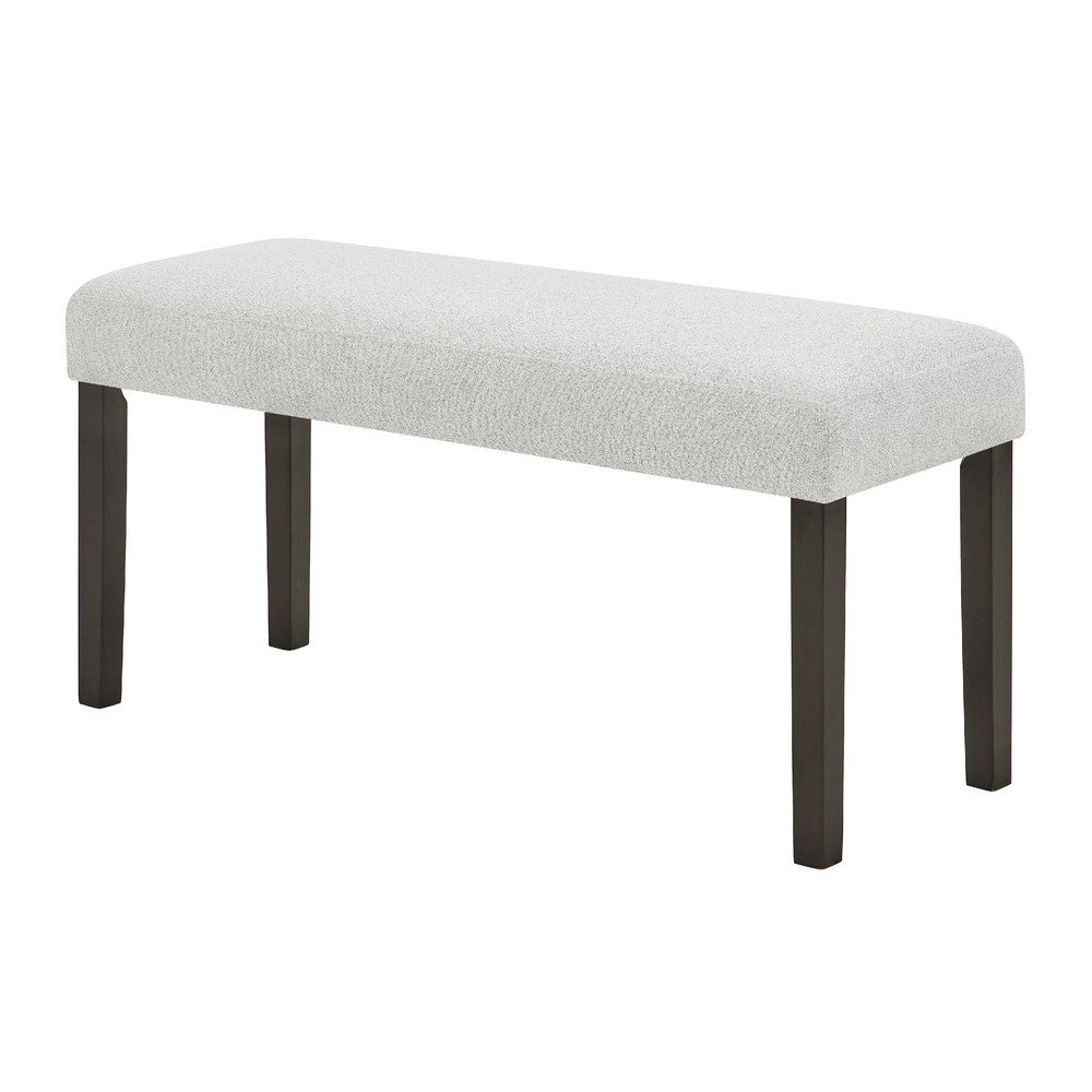 Risa Dining Bench, Gray Polyester Memory Foam Seat, Brown Wood 40 Inch - BM351752