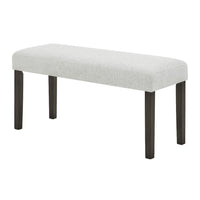 Risa Dining Bench, Gray Polyester Memory Foam Seat, Brown Wood 40 Inch - BM351752