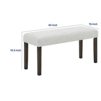 Risa Dining Bench, Gray Polyester Memory Foam Seat, Brown Wood 40 Inch - BM351752